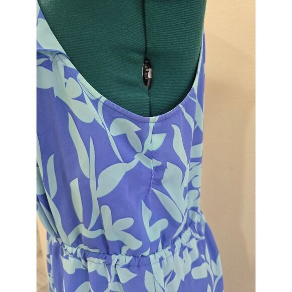 Lane Bryant Blue Floral Ruffle Maxi Dress 18/20 Plus Size Adjustable Straps Boho - Picture 4 of 8